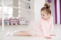 Little cute girl in class in ballet studio Royalty Free Stock Photo