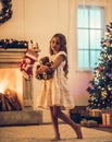 Little girl waiting for Christmas Royalty Free Stock Photo