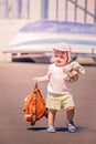 Little cute girl going on holiday Royalty Free Stock Photo