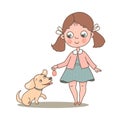 Little cute girl with her beloved dog Royalty Free Stock Photo