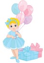 Little Cute Girl holding balloons Royalty Free Stock Photo