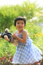 Little cute girl holding teddy bear Royalty Free Stock Photo