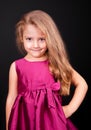 Little cute girl in a pink dress Royalty Free Stock Photo