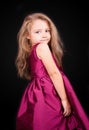 Little cute girl in a pink dress Royalty Free Stock Photo