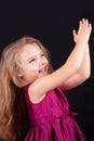 Little cute girl in a pink dress Royalty Free Stock Photo