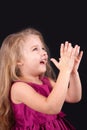 Little cute girl in a pink dress Royalty Free Stock Photo