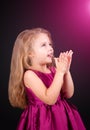 Little cute girl in a pink dress Royalty Free Stock Photo