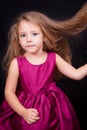 Little cute girl in a pink dress Royalty Free Stock Photo