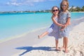 Little cute girls enjoy their summer vacation on Royalty Free Stock Photo