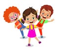 Little cute happy back to back kids Royalty Free Stock Photo