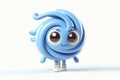 little cute happy wind 3d character with bulging eyes on solid a white background. ai generative