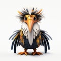 Little Cute Hornbill: High-quality Fashion Feather 3d Render