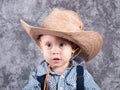 Little kid in cowboy hat Royalty Free Stock Photo