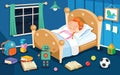 Little Cute Kid Sleeping At Bed Royalty Free Stock Photo