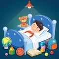 Little Cute Kid Sleeping At Bed Royalty Free Stock Photo