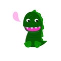 Little Cute KIDS Green Dino Character Royalty Free Stock Photo