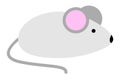 Little cute mouse with pink ears. Vector illustration of a mouse osolated on a white background Royalty Free Stock Photo