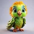 Little Cute Parrot - High-quality 3d Model In Unreal Engine Style