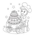 Little cute pastry chef. The book coloring. Royalty Free Stock Photo