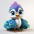 Little Cute Peacock: High-quality 3d Animation Model For Tv Show Birds