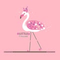 Little Cute Princess. Flamingo. Princess or queen flamingo. Fashion design