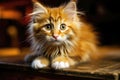 Little cute red kitten close up looking at camera Royalty Free Stock Photo