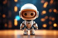 Little cute robot, background with copy space. AI generative