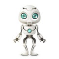 Little cute robot mascot innovation scifi technology science fiction future 3d design vector illustration