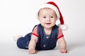 Little cute santa portrait on white