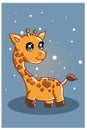 A little cute and small giraffe vector illustration Royalty Free Stock Photo