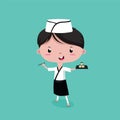 The Little Cute, Young man of sushi Chef, vector cartoon Royalty Free Stock Photo