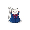 A little cute vampire cat, cute cat, vampire cat, cut illustration, cute animal