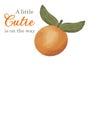 Little Cutie Citrus Orange Baby Shower Invitation Template Background