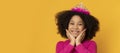 Little Cutie. Portrait of adorable african american girl in princess crown Royalty Free Stock Photo