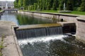 Little dam at Peterhof. Royalty Free Stock Photo