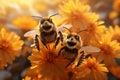 little darlings cuties a bees, honey, a laborer, a hard worker, yellow and black striped animals cheerful joyful happy