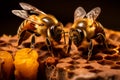 little darlings cuties a bees, honey, a laborer, a hard worker, yellow and black striped animals cheerful joyful happy