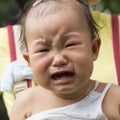 Little daughter crying hardly