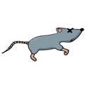 Little dead mouse. rodent control. isolated cartoon  illustration Royalty Free Stock Photo