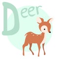 Letter of the alphabet D patterned deer