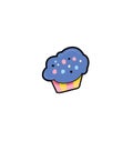 Little delicious cupcake. cute muffin. vector illustration