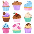 Little delicious cupcakes and muffins