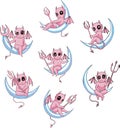 Little devils on moon Royalty Free Stock Photo