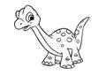 Little dinosaur diplodocus cub illustration cartoon coloring