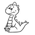 Little dinosaur minimalism character illustration cartoon coloring