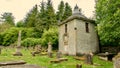 Little disused chapel in a country graveyard.