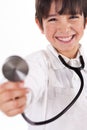 Little doctor showing his Stethoscope Royalty Free Stock Photo