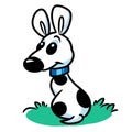 Little dog dalmatians parody animal character sitting lawn cartoon