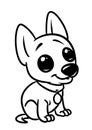 Little dog puppy big eyes animal character cartoon coloring page Royalty Free Stock Photo