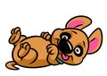 Little dog puppy lies plays animal character cartoon